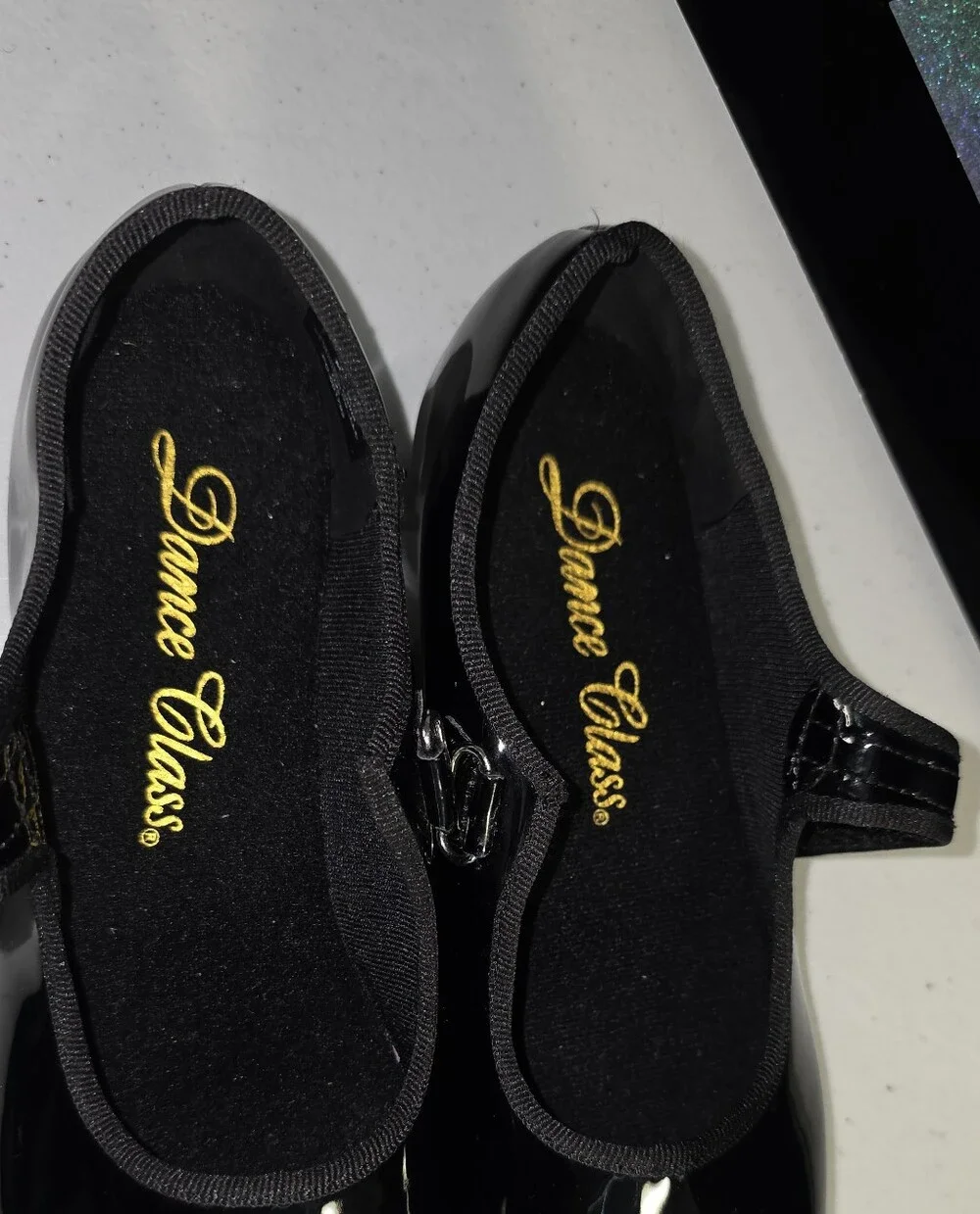 Black Patent Mary/ Molly Jane Tap Dance Jazz Shoes Adj. Strap Big Girl Sz 2.5